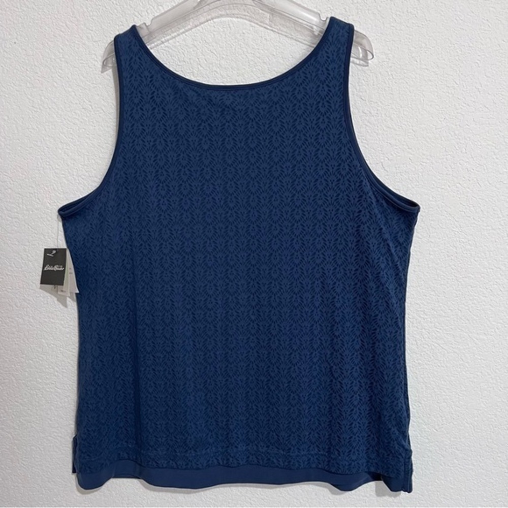 Eddie Bauer Blue Sightseer Tank Top Lace Overlay FreeDry  Travex  New 2XL